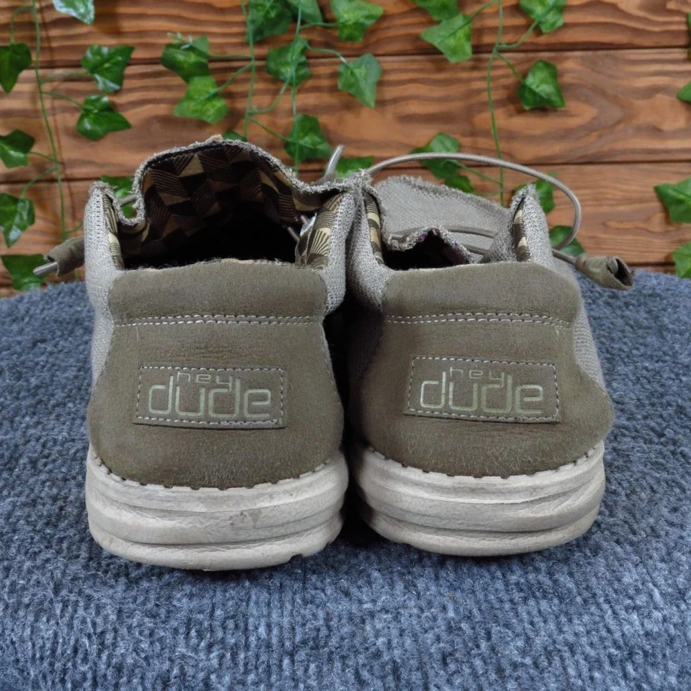 Hey Dude Wally Sox Mens‎ Loafers Size 10 Walking Shoes Tan Stretch Knit Slip On